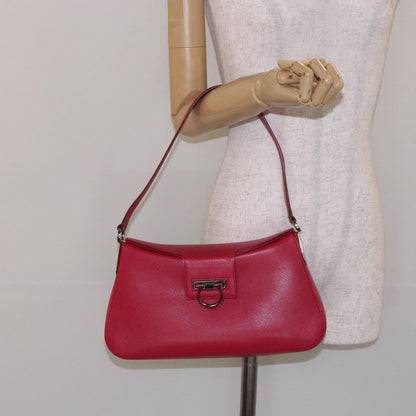 Salvatore Ferragamo Gancini Shoulder Bag Leather, PINK, LEATHER, Shoulder bag