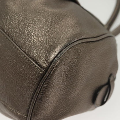 Salvatore Ferragamo Gancini handbag Leather, SILVER, LEATHER, Handbag