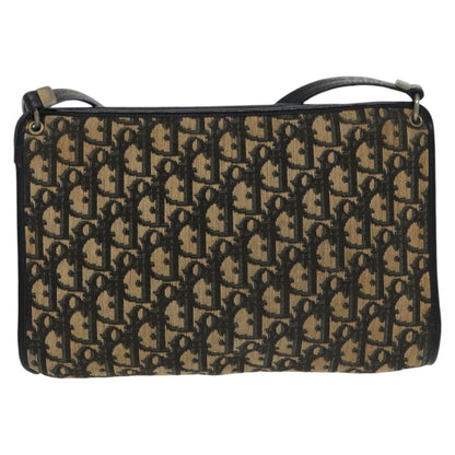 Christian Dior Vintage Trotter Shoulder Bag Canvas, NAVY, CANVAS, Shoulder bag