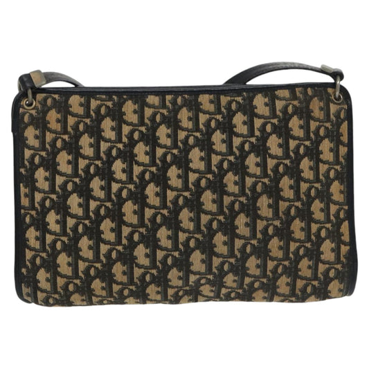 Christian Dior Vintage Trotter Shoulder Bag Canvas, NAVY, CANVAS, Shoulder bag