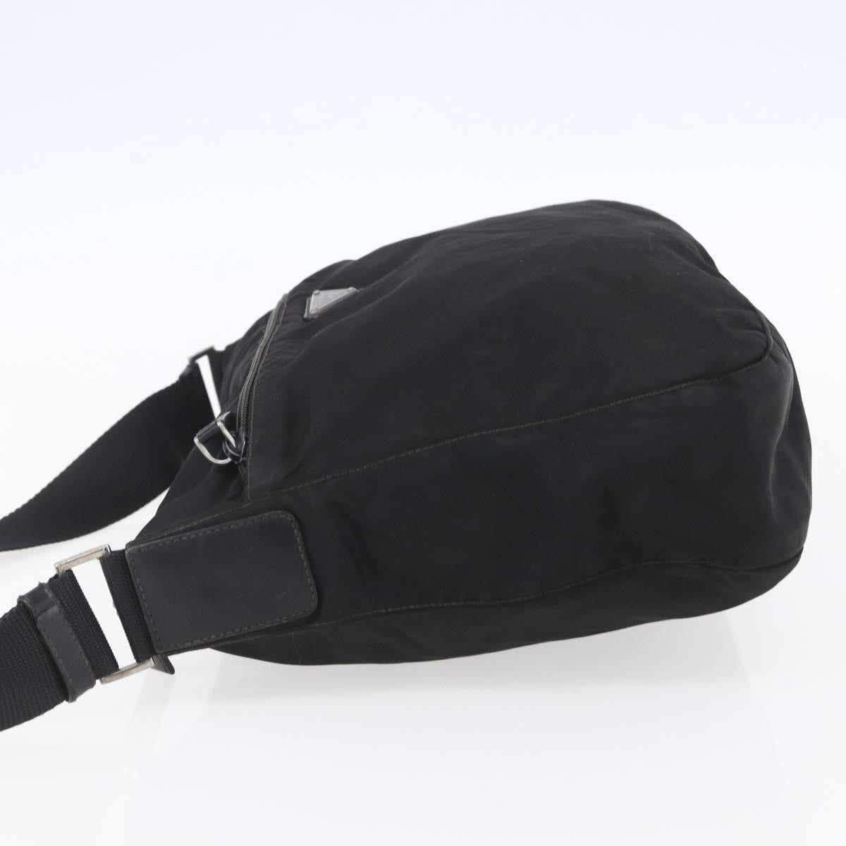 Prada Front Pocket Messenger Bag Tessuto, BLACK, NYLON, Shoulder bag