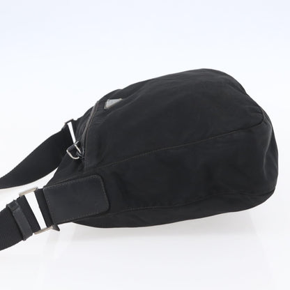 Prada Front Pocket Messenger Bag Tessuto, BLACK, NYLON, Shoulder bag