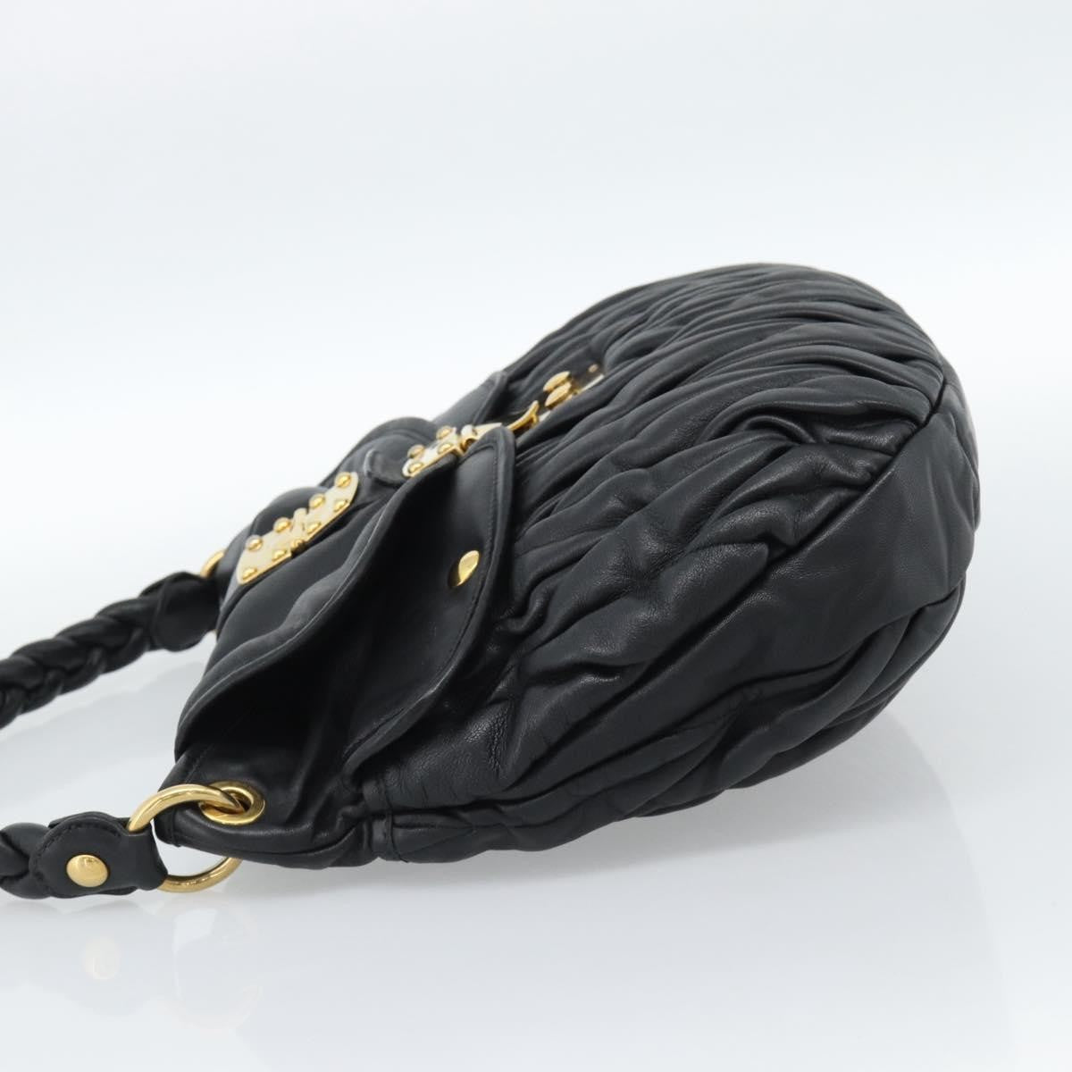 Miu Miu Coffer Convertible Satchel Leather, Black, Leather, Shoulder Bag