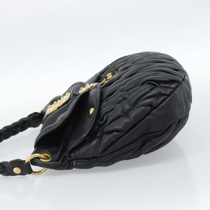 Miu Miu Coffer Convertible Satchel Leather, Black, Leather, Shoulder Bag