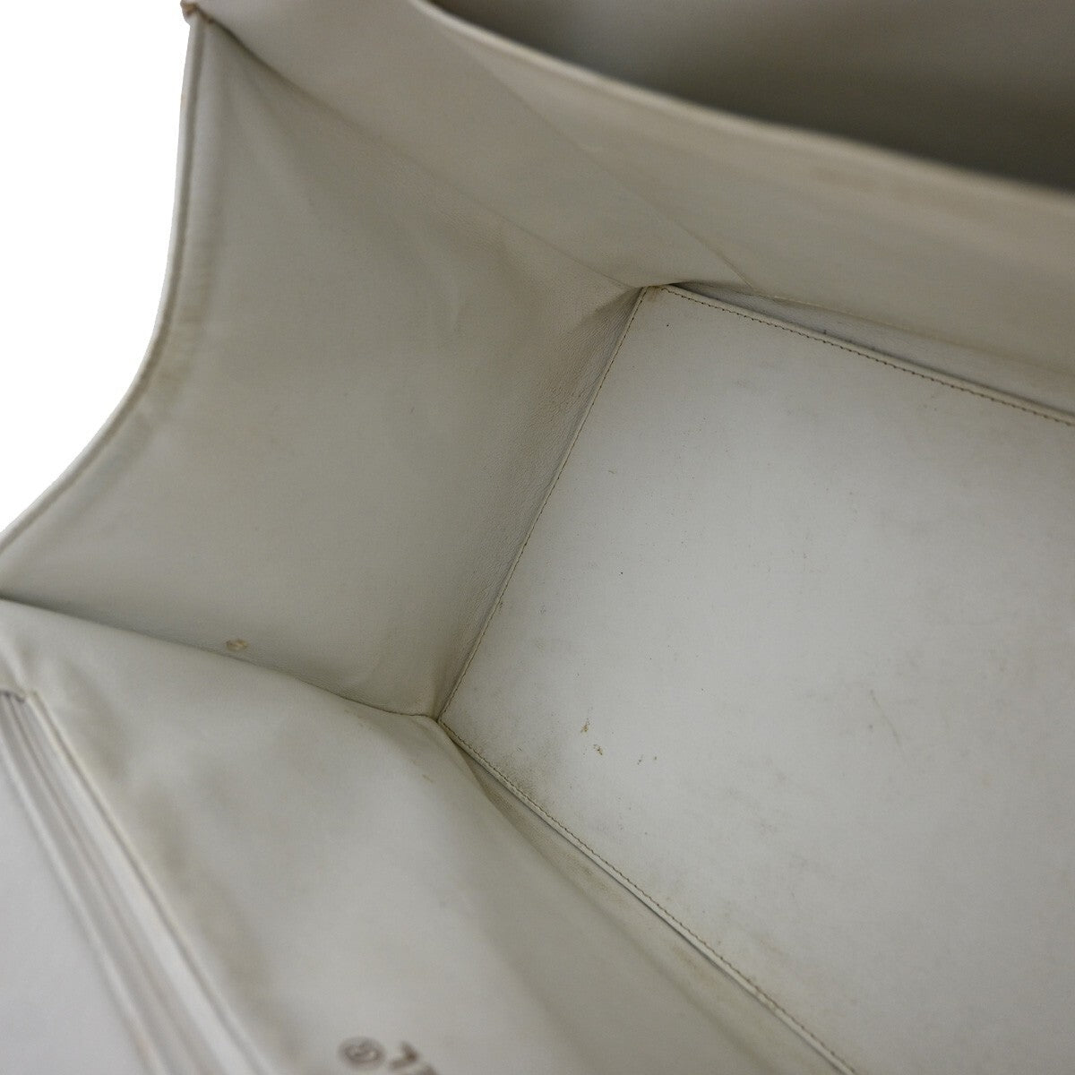 Chanel Vintage Grand Shopping Tote Quilted Calfskin, WHITE, LEATHER, Tote bag