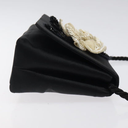 Chanel Vintage Camellia Flap Crossbody Bag Silk, BLACK, SILK, Shoulder bag