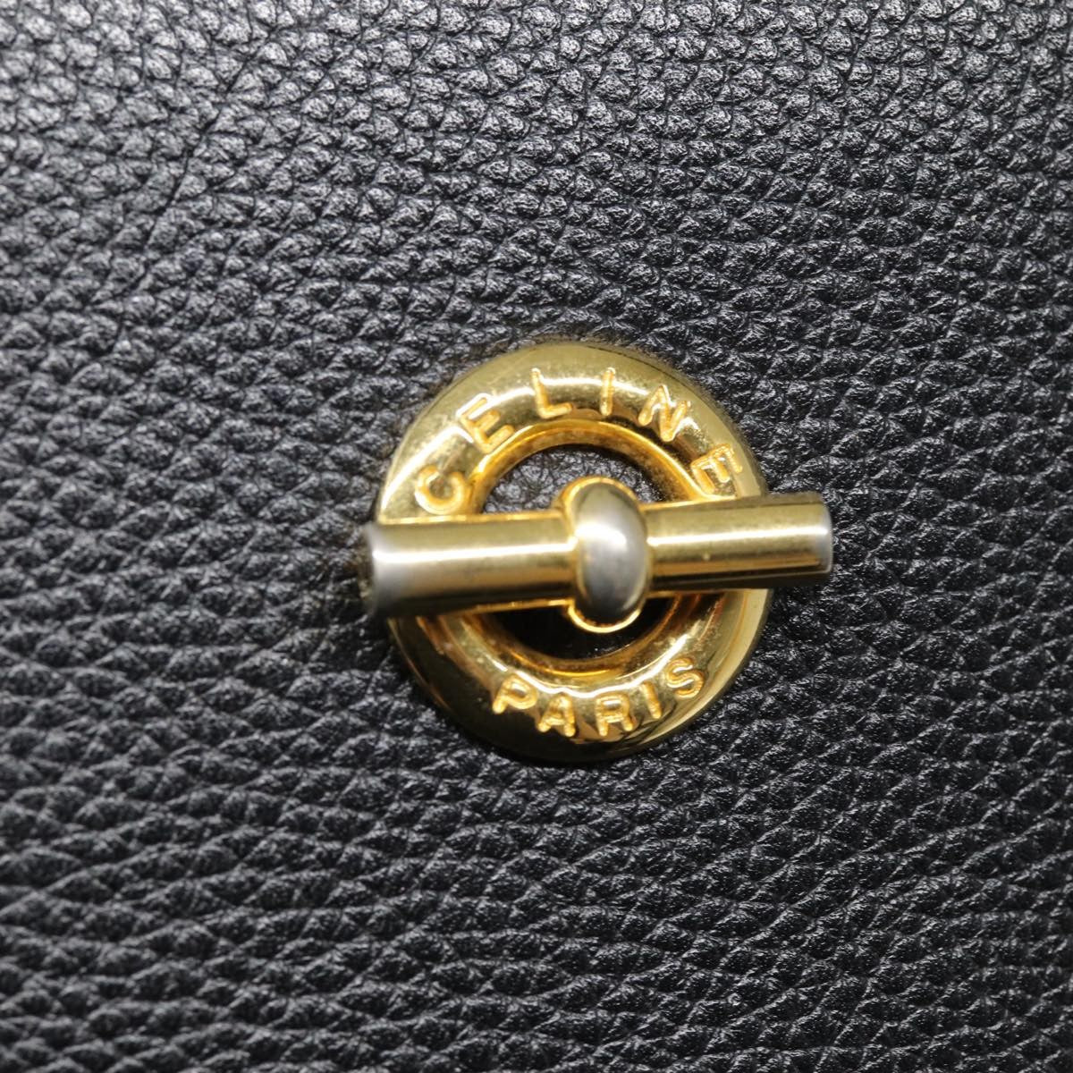 Celine Shoulder Bag Leather, BLACK, LEATHER, Shoulder bag