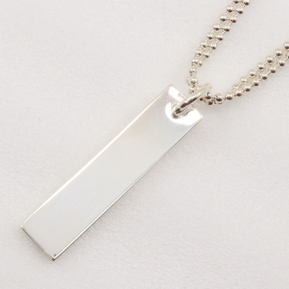 Gucci Logo Bar Double Ball Necklace Silver 925, SILVER, SILVER, Necklace