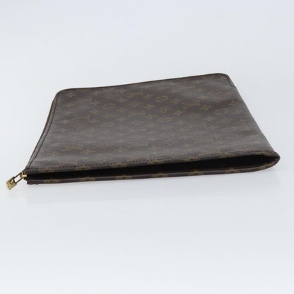 Louis Vuitton Poche Documents Monogram Canvas, BROWN, CANVAS, Clutche & pouche