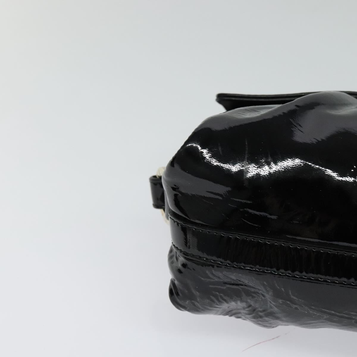 Bvlgari Chandra Flap Shoulder Bag Enamel, BLACK, PATENT_LEATHER, Shoulder bag