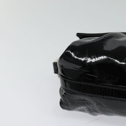 Bvlgari Chandra Flap Shoulder Bag Enamel, BLACK, PATENT_LEATHER, Shoulder bag