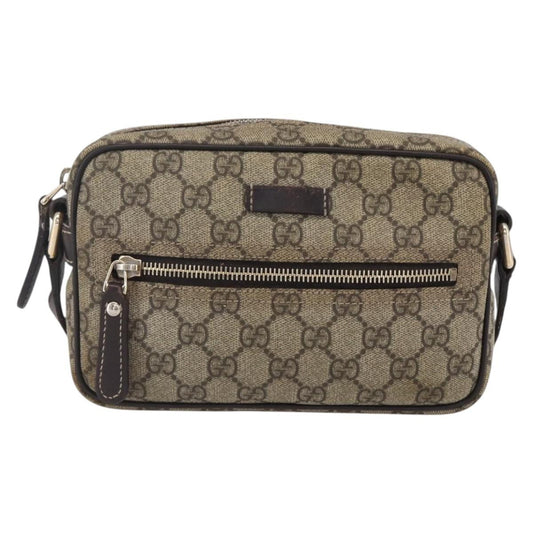 Gucci Front Zip Crossbody GG Canvas, BEIGE, CANVAS, Shoulder bag