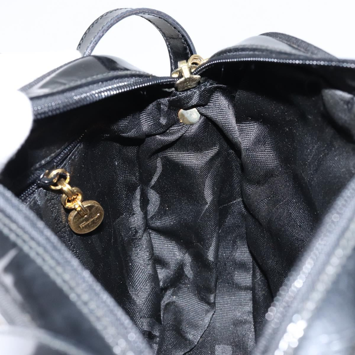 Salvatore Ferragamo Vala Shoulder Bag Patent Leather, BLACK, PATENT_LEATHER, Shoulder bag