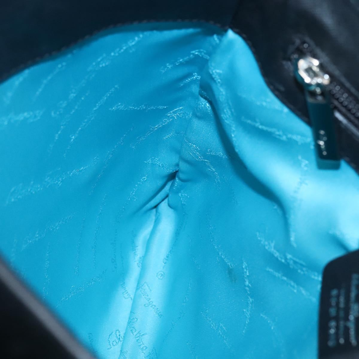 Salvatore Ferragamo Gancini handbag Leather, BLACK, LEATHER, Handbag