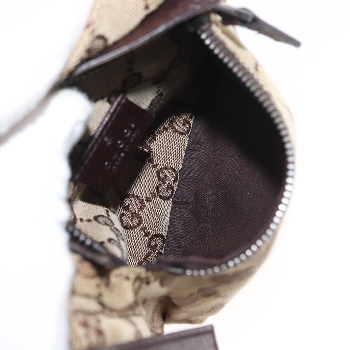 Gucci Vintage Double Belt Bag GG Canvas with Leather, BEIGE, CANVAS, Clutche & pouche