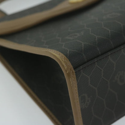 Christian Dior Vintage Honeycomb Handbag Canvas Leather, BLACK, CANVAS, Handbag