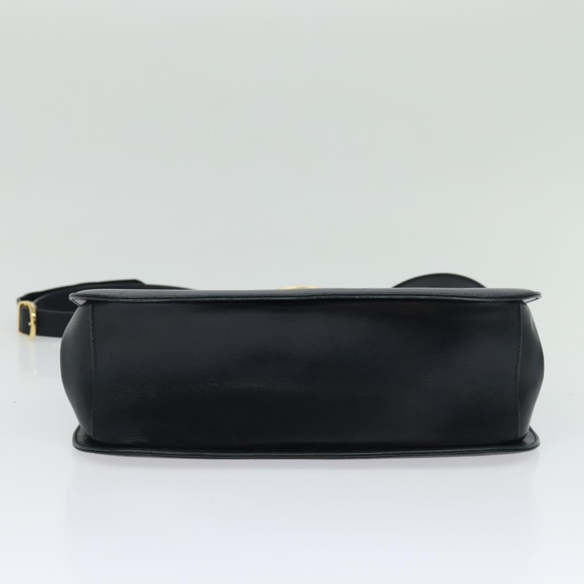 Salvatore Ferragamo Gancini Shoulder Bag Leather, NAVY, LEATHER, Shoulder bag