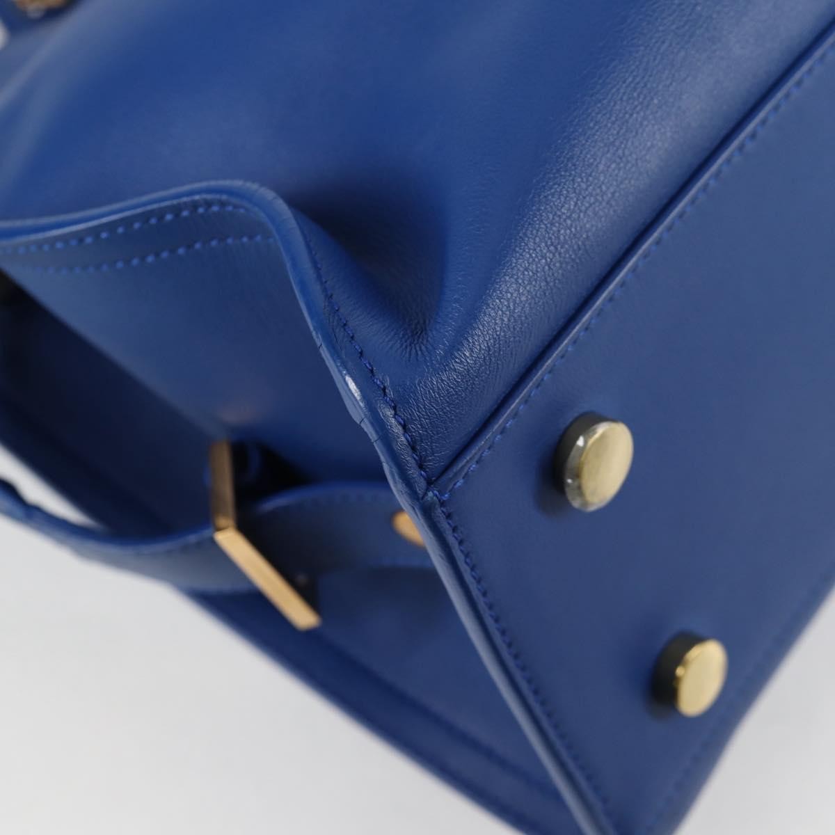 Saint Laurent Monogram Cabas Leather, BLUE, LEATHER, Handbag