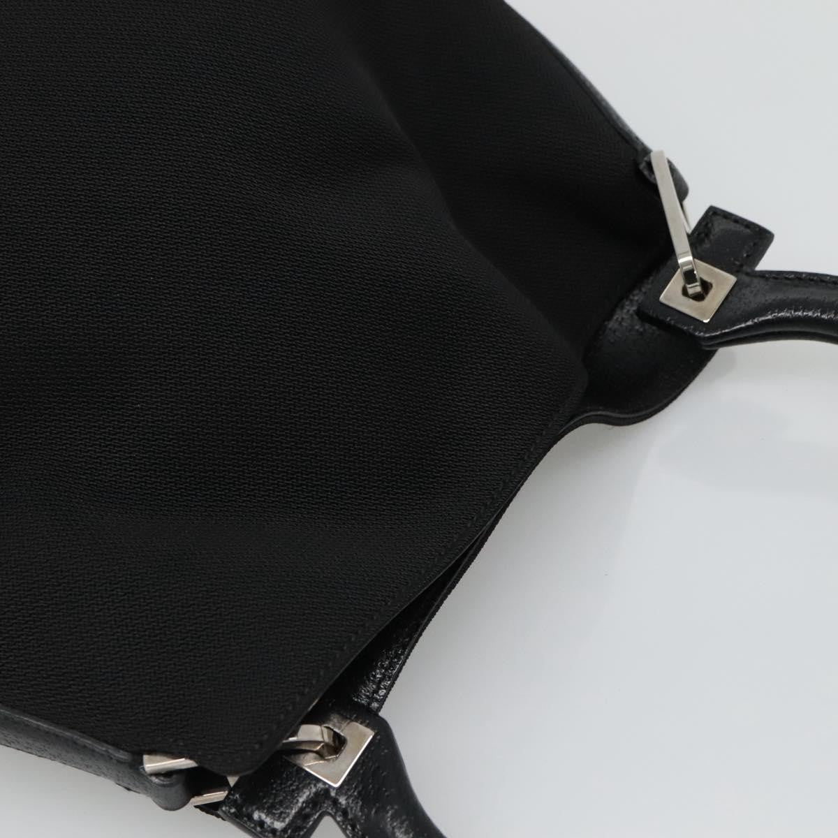 Salvatore Ferragamo Gancini handbag Canvas, BLACK, CANVAS, Handbag