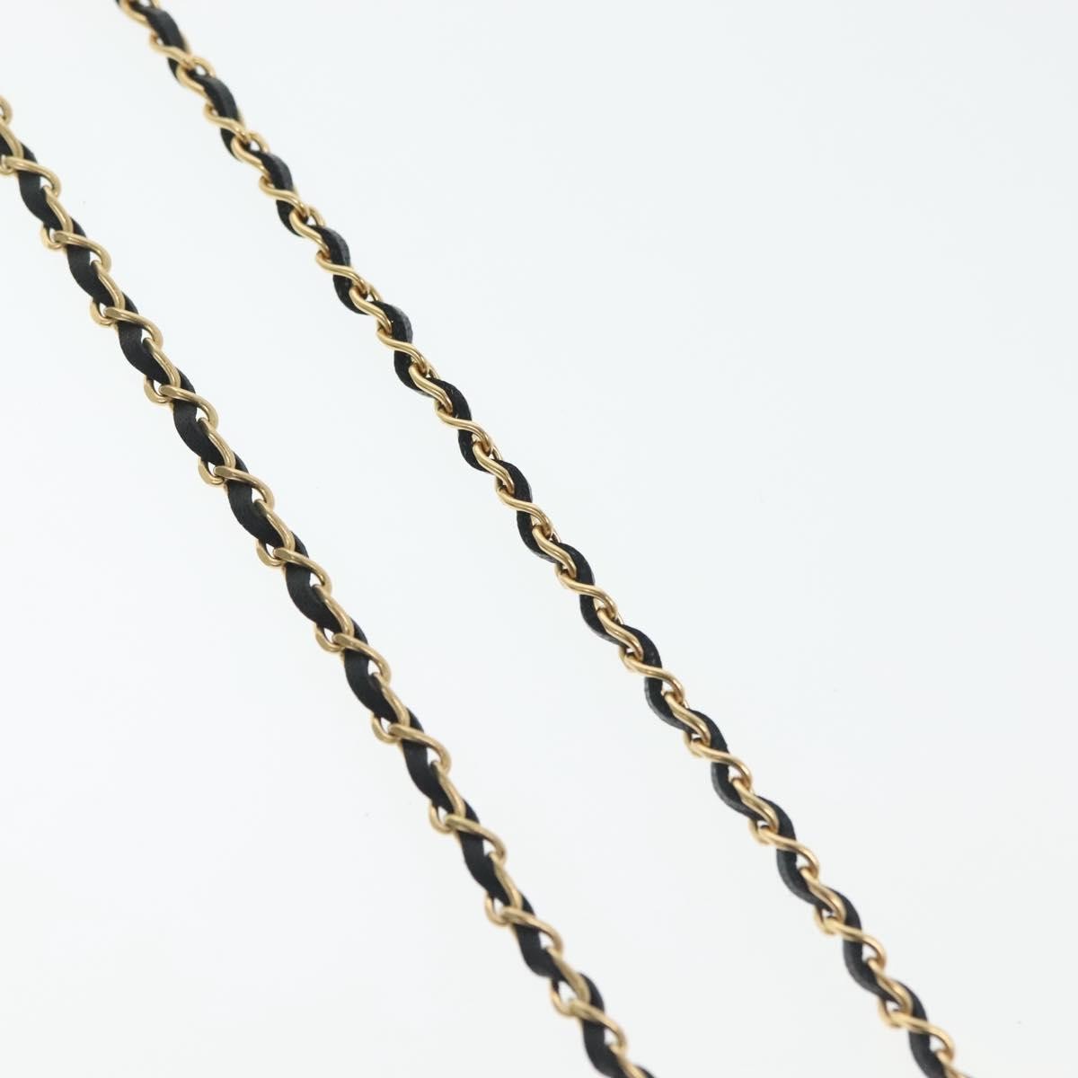 "Chanel CC Perfume Bottle Pendant Chain Long Necklace Metal with Leather, Crystals and Faux Pearl", GOLD, METAL, Necklace