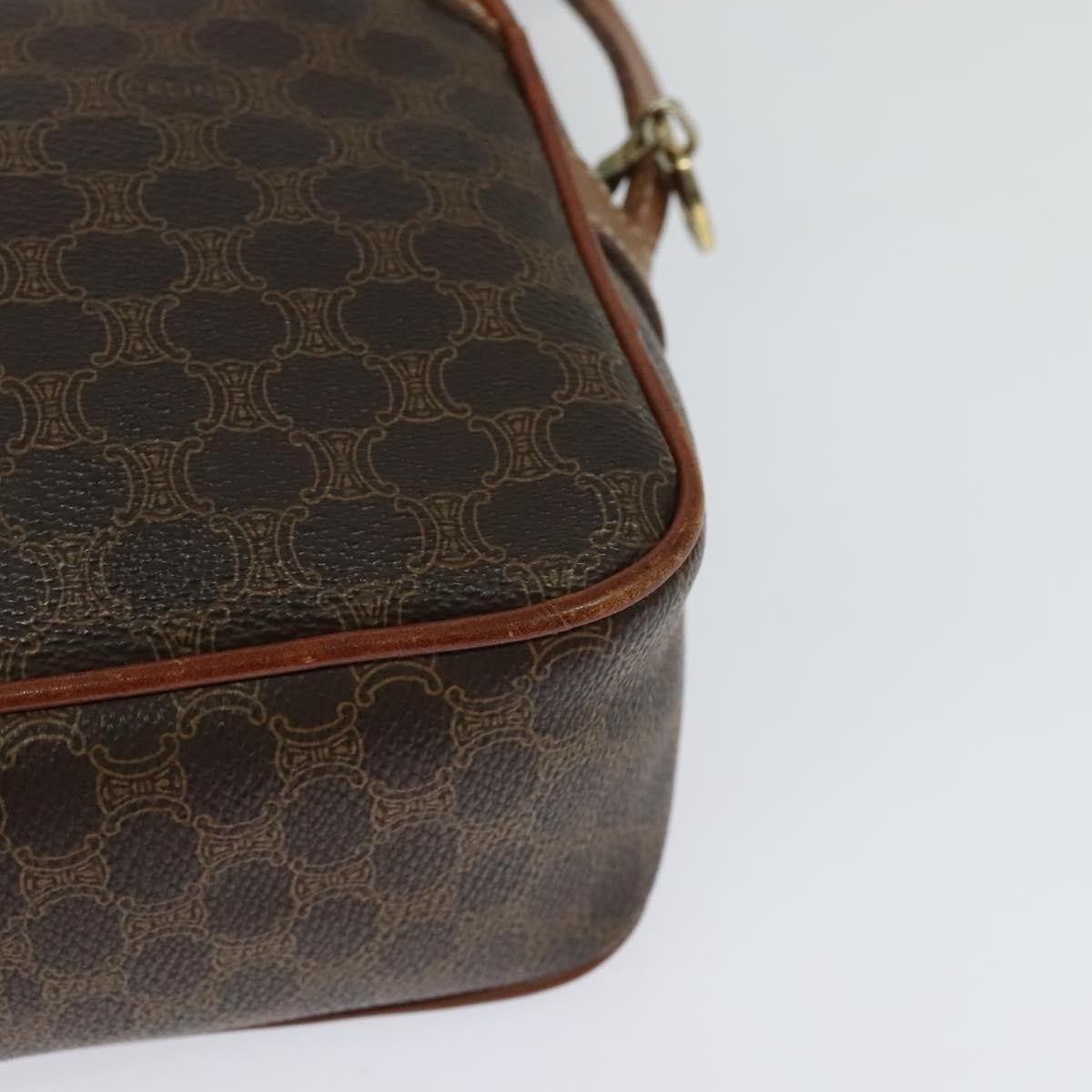 Celine Vintage Macadam Shoulder Bag Canvas, BROWN, PVC, Shoulder bag