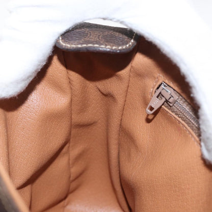 Celine Vintage Macadam Shoulder Bag Canvas and Leather, BROWN, CANVAS, Shoulder bag