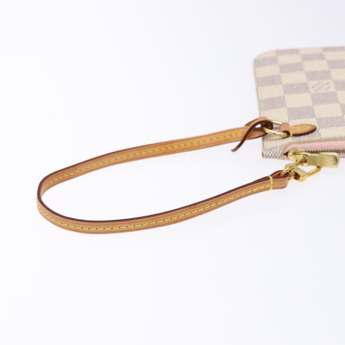 Louis Vuitton Neverfull Pochette Damier, WHITE, CANVAS, Tote bag