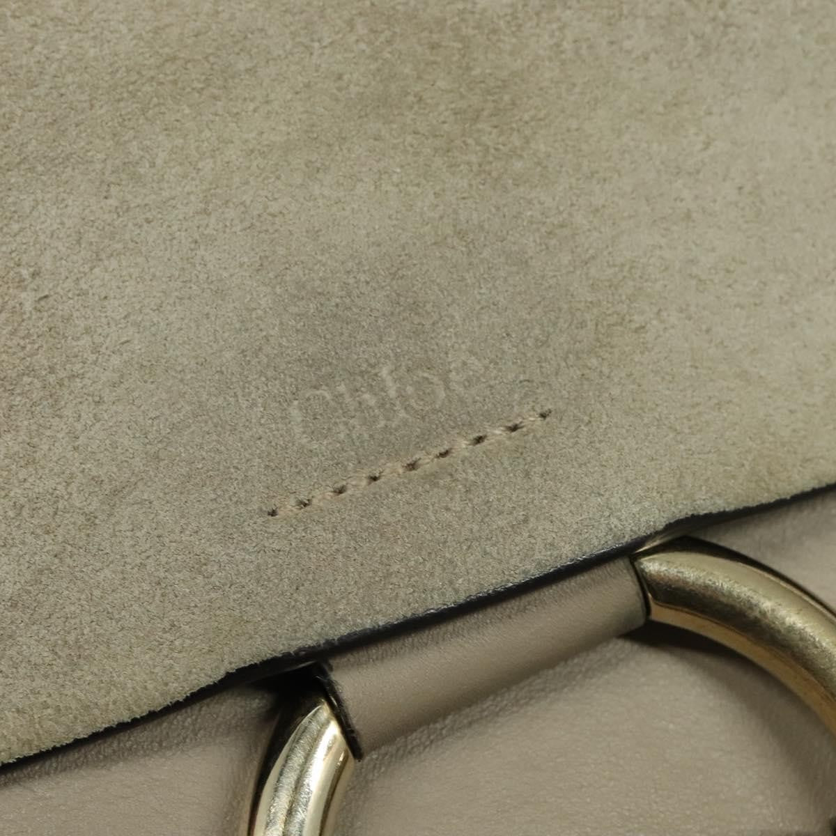 Chloe Faye Shoulder Bag Leather and Suede, BEIGE, LEATHER, Shoulder bag