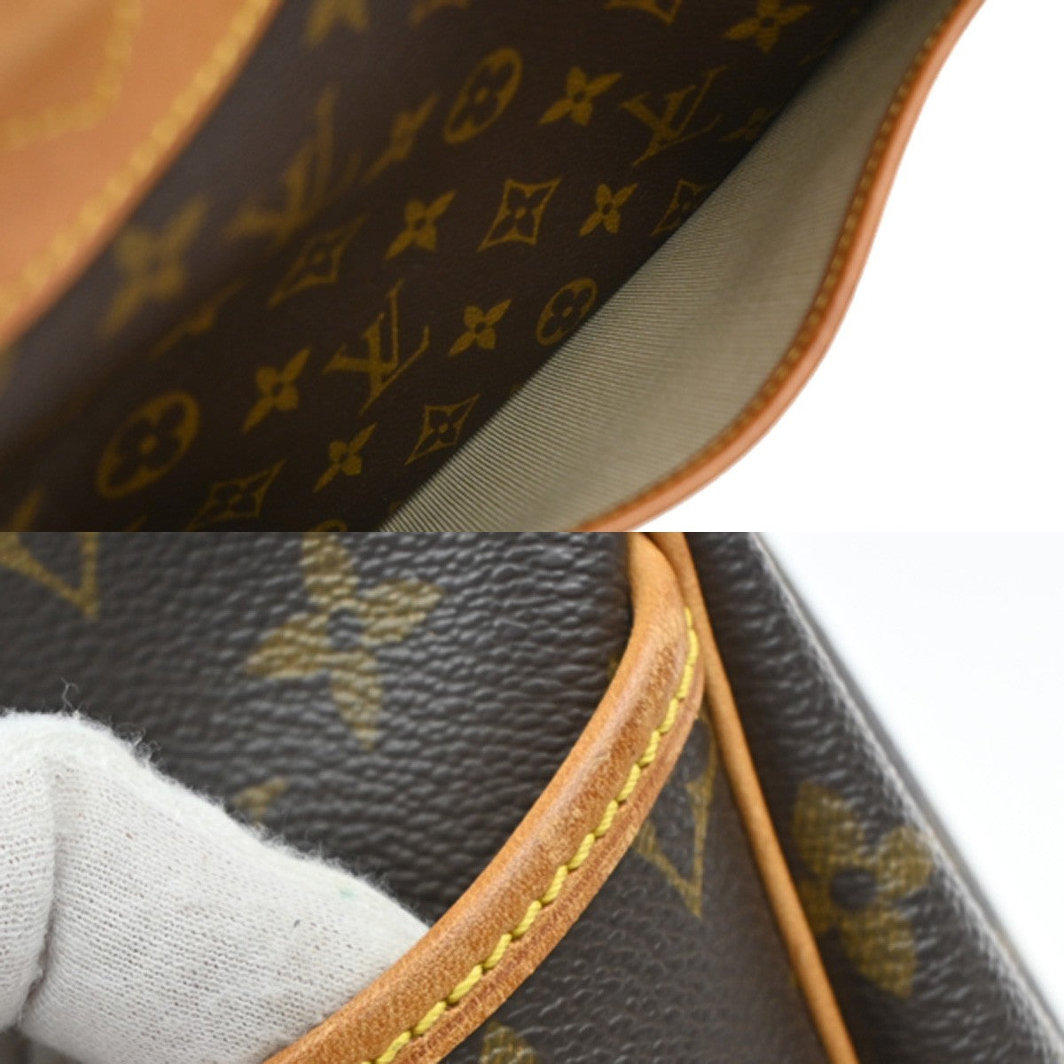 Louis Vuitton Deauville Handbag Monogram Canvas, BROWN, CANVAS, Handbag