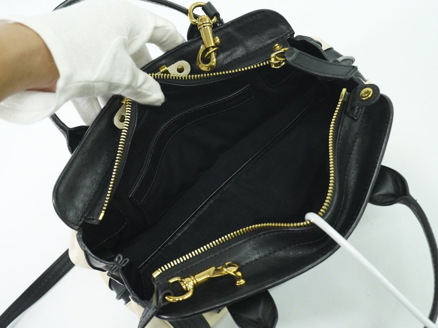 Chloe Alice Satchel Leather, BEIGE, LEATHER, Handbag