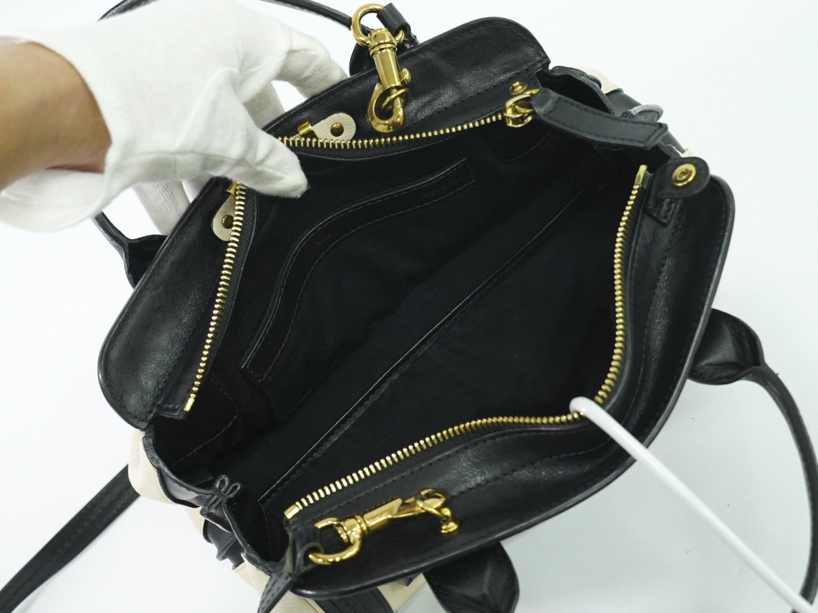 Chloe Alice Satchel Leather, BEIGE, LEATHER, Handbag