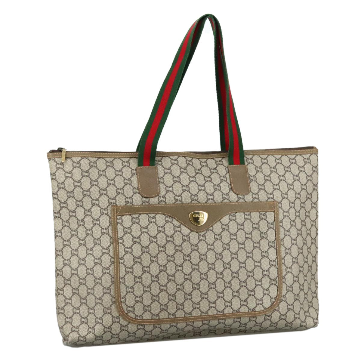 Gucci Ophidia Open Shopping Tote GG Coated Canvas, BEIGE, CANVAS, Tote bag