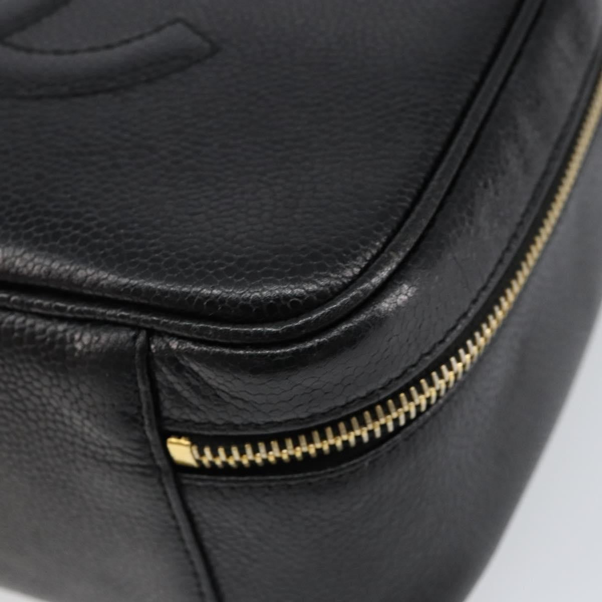 Chanel Vintage Timeless Zip Around Vanity Case Caviar, BLACK, LEATHER, Clutche & pouche