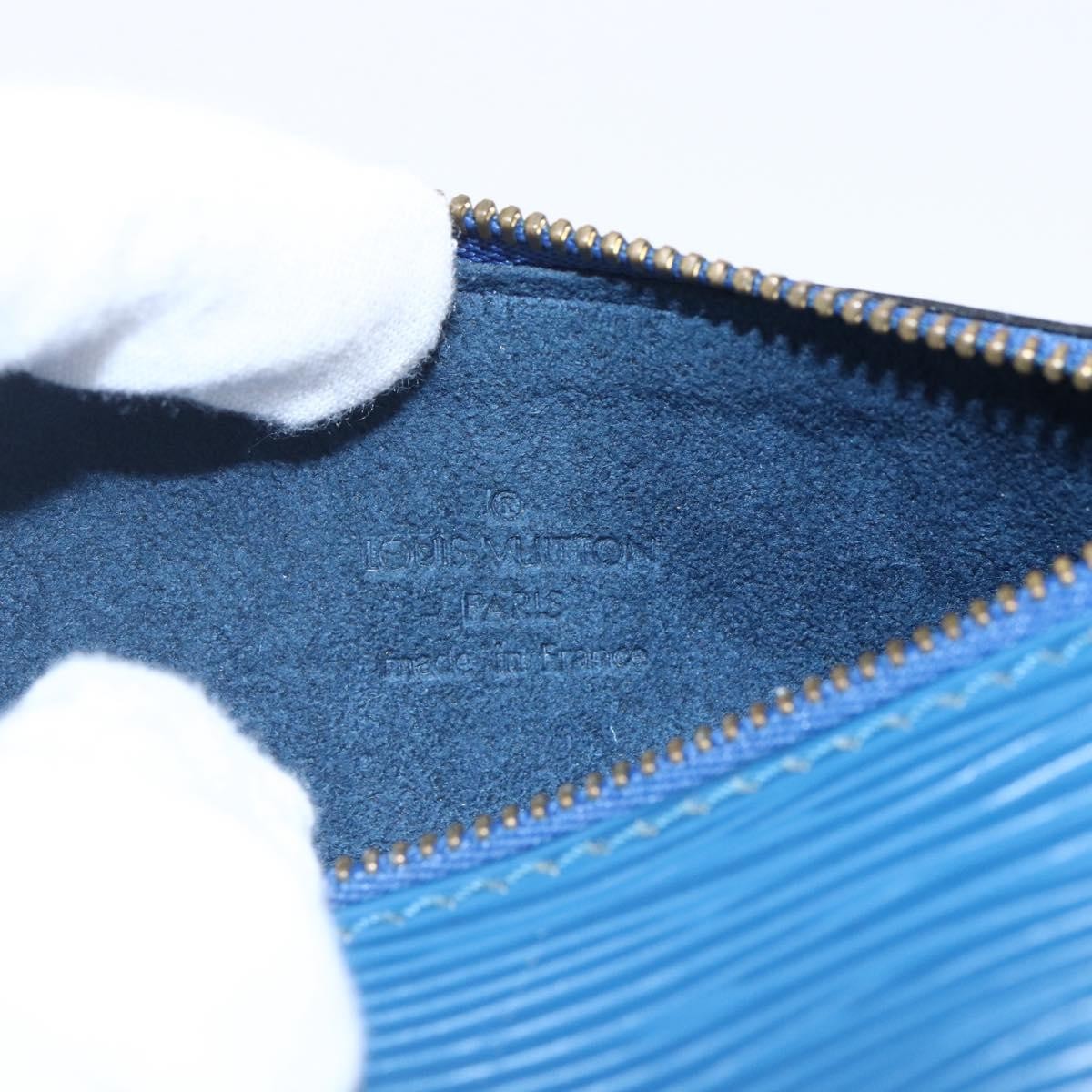 Louis Vuitton Soufflot Pochette Epi Leather, BLUE, LEATHER, Clutche & pouche