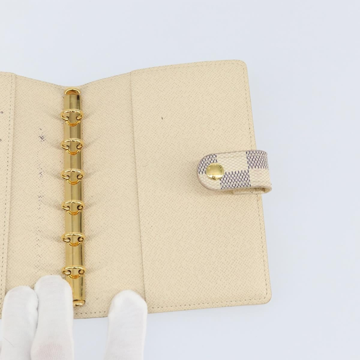 Louis Vuitton Agenda Cover Damier Azur, WHITE, CANVAS, Toiletry Case