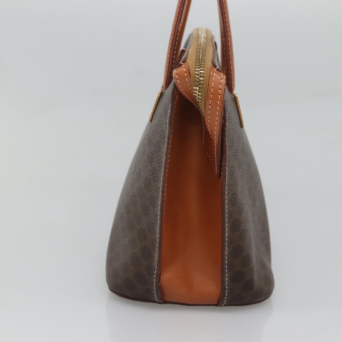 Celine Macadam Handbag Macadam with leather, BROWN, CANVAS, Handbag
