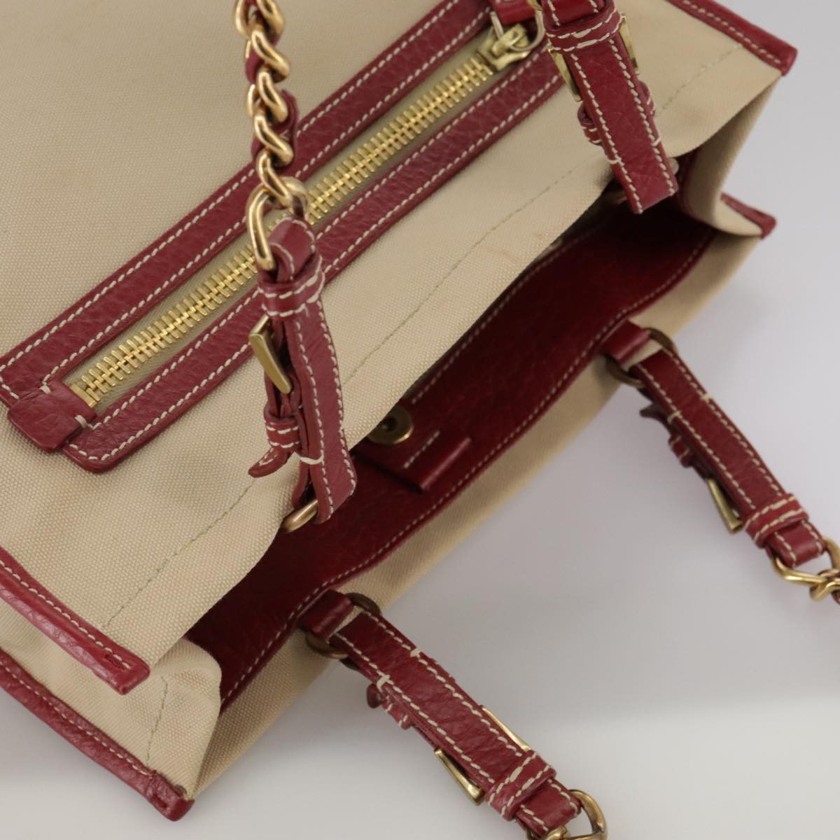 Prada Vintage Tote Canvas, BEIGE, CANVAS, Tote bag