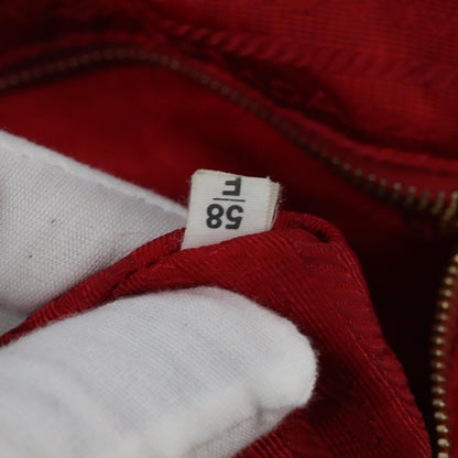 Prada Convertible Logo Tote Tessuto and Leather, RED, NYLON, Tote bag