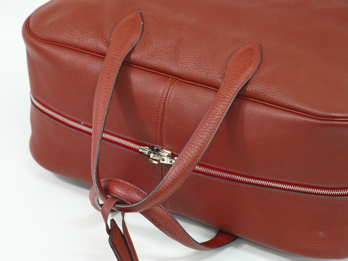 Hermes Victoria Travel Bag Leather, RED, LEATHER, Travel bag