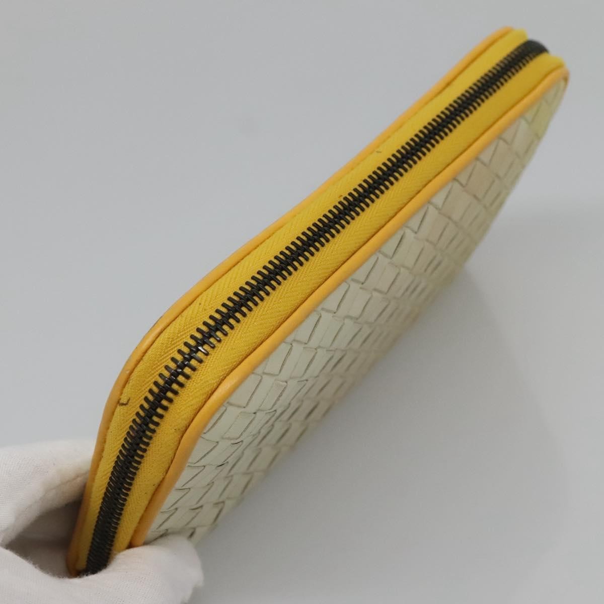 Bottega Veneta Intrecciato Long Zip  Wallet Leather, BEIGE, LEATHER, Wallets