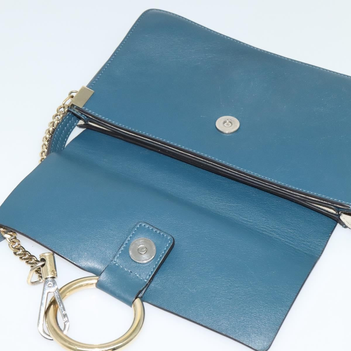 Chloe Faye Shoulder Bag Leather and Suede, TURQUOISE, SUEDE, Shoulder bag