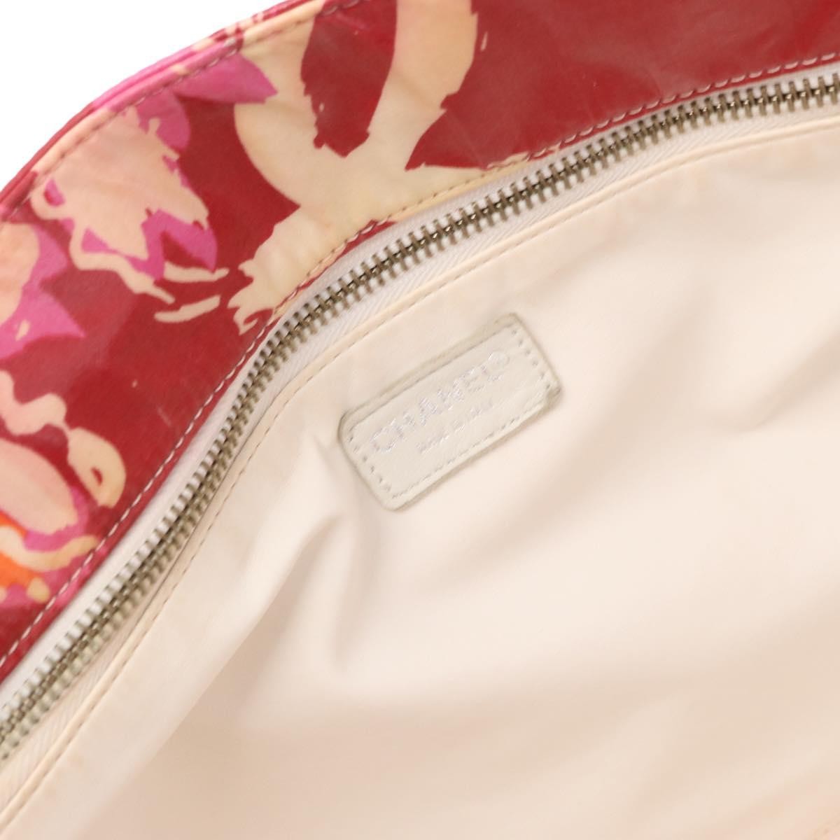 Chanel Vintage Floral Tote Canvas, RED, CANVAS, Tote bag