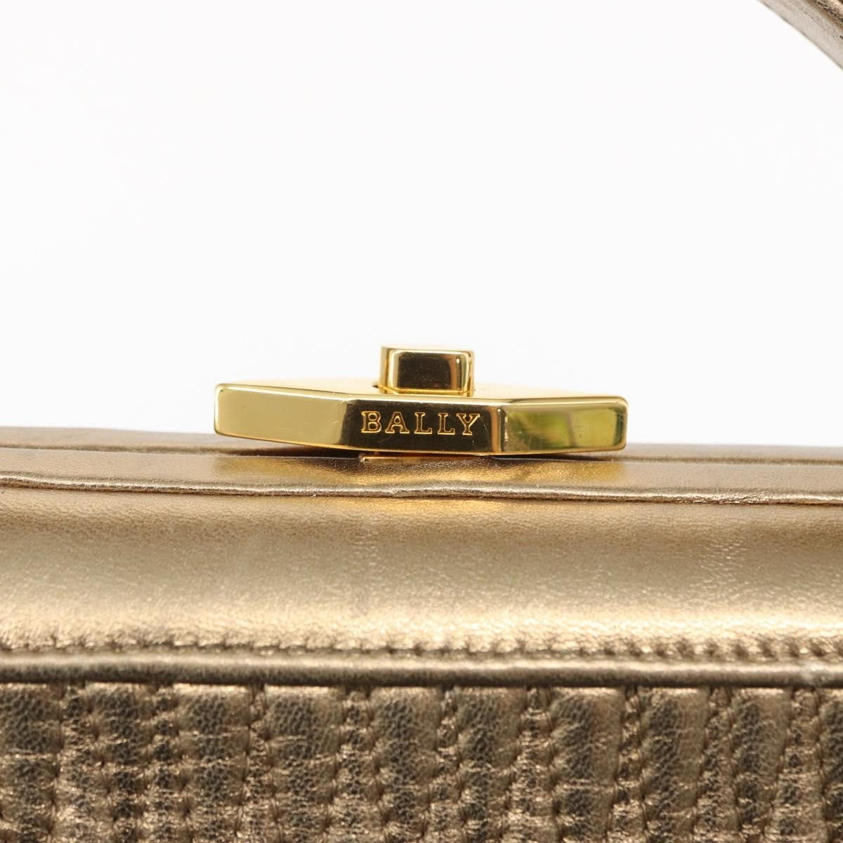 Bally Vintage Handbag Quilted Leather, GOLD, LEATHER, Handbag