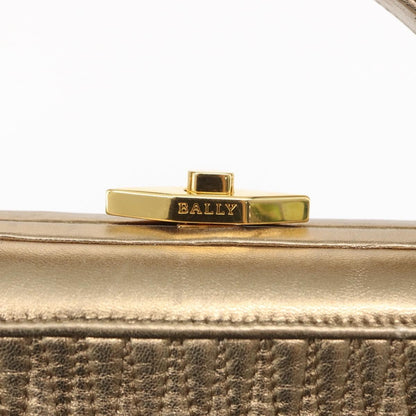 Bally Vintage Handbag Quilted Leather, GOLD, LEATHER, Handbag