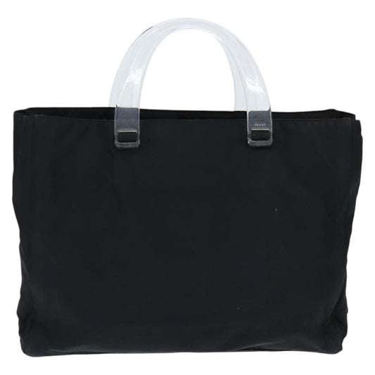 Prada Resin Handle Tote Tessuto, BLACK, NYLON, Tote bag