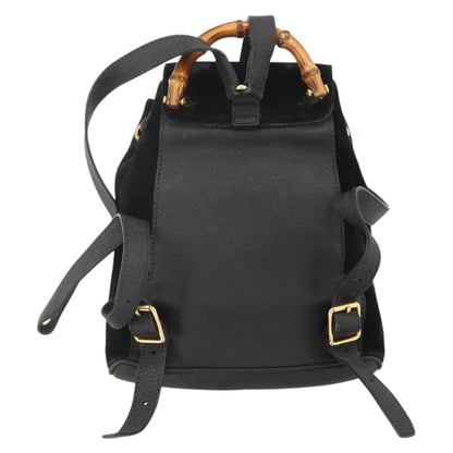 Gucci Gucci bamboo backpack daim, Black, Denim, Backpack