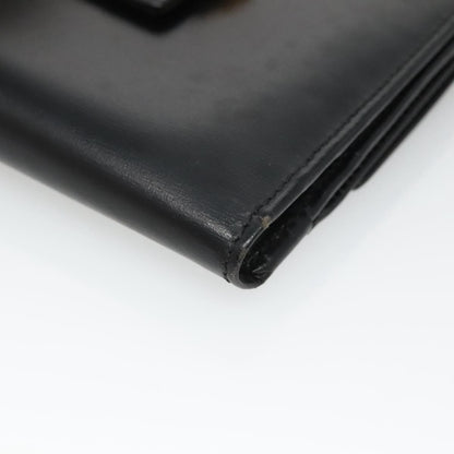 Celine Circle Logo Compact Wallet Leather, BLACK, LEATHER, Wallets