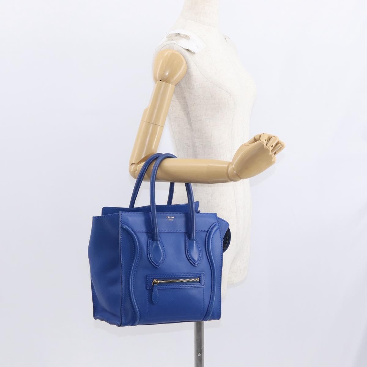 Celine Luggage Bag Smooth Leather, BLUE, LEATHER, Handbag