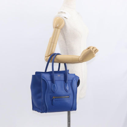 Celine Luggage Bag Smooth Leather, BLUE, LEATHER, Handbag