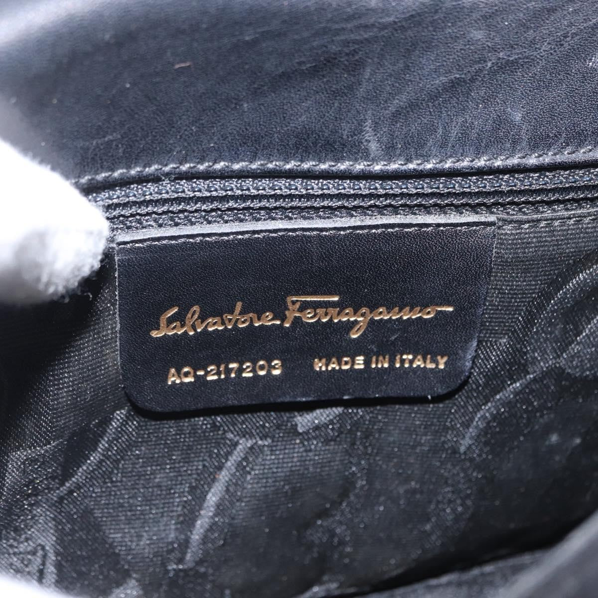 Salvatore Ferragamo Vala Shoulder Bag Leather, BLACK, LEATHER, Shoulder bag